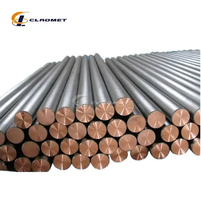 Titanium-copper clad rods